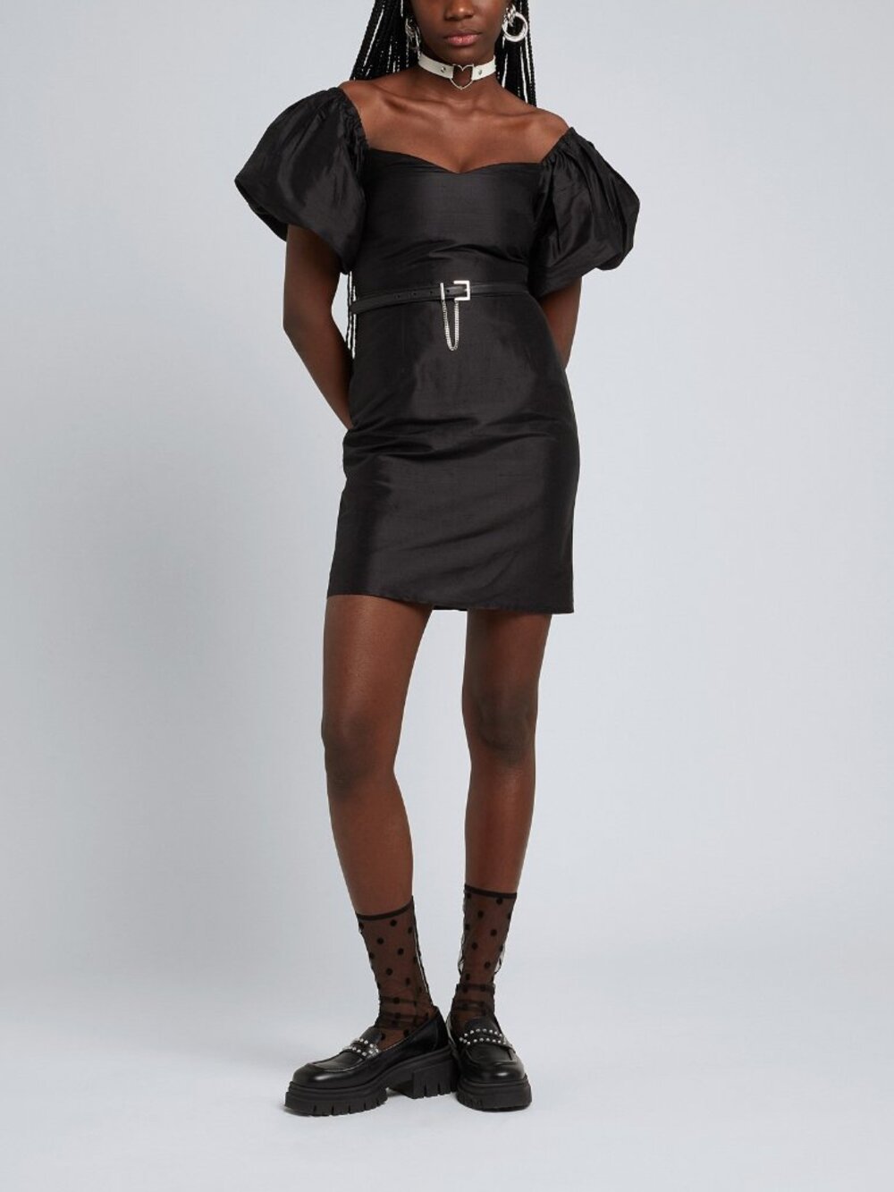 RRP € 210, 8 By Yoox Black Silk Mini Dress